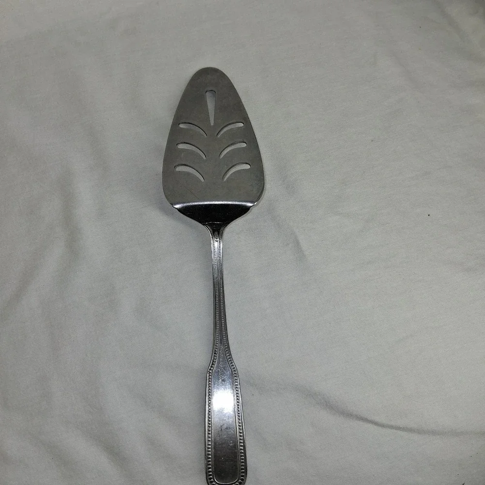 4 PCS Stainless By Salem Japan Beaded‎  Serving Fork, Spoon, Ladle, Cake Server